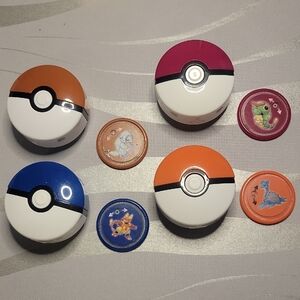 2019 Toy Pokemon 5 Pokeball Disc Shooter set With Discs